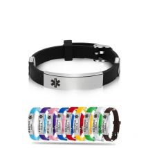 Type 1 Diabetes Medical Alert ID Bracelets for Men Woman Kids Adjustable Silicone Bangles ICE SOS Jewelry