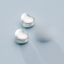 1pc 100%999 Pure Silver 3D Craftwork Heart Charm Spacer Beads 7.5mm Woven Decoration Silver Loose Beads DIY Jewelry Accessories