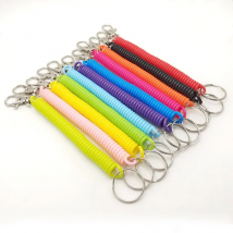 1PC Plastic Stretchy Elastic Retractable Keychain Wrist Spring Coil Spiral Stretch Lanyard Key Chain Keyring Key Holder