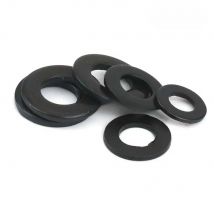 1/2/4/20/30/40/50pcs M1.6 M2 M2.5 M3 M3.5 M4 M5 M6 M8 M10 M12 M14 M16 Black Plated 304 Stainless Steel Flat Washer Plain Gasket