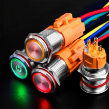 LANBOO 16mm metal push button switch can be customized IP67 9-24v and 220V optional