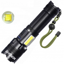 High Power LED Flashlight With Dual Color COB Side Light Powerful 16-Core Tactical Torch Usb Charging Rechargeable Lantern