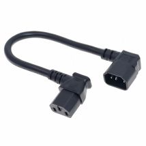 C13-C14 Computer Angled Power Extension Cord, H05VV-F 3G1.5mm, IEC320 C13 Female to C14 Male Adapter Cord for PC,Monitor,Scanner
