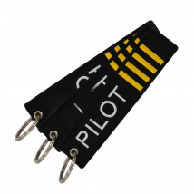 Aviation Gift Double-sided Embroidery Pilot Epaulettes 3 Bars Pendant Key Chain Keychain Rectangle Keyring Wholesale