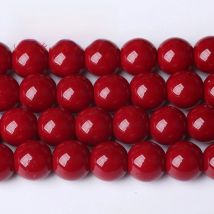 Natural Pomegranate Red Jades Stone Round Beads for Jewelry Making 8mm 15 Inches Spacer Beads Diy Bracelet Wholesale