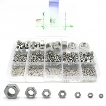 Hexagon Nut Set  968 Pcs M1 M1.2 M1.4 M1.6 M2 M2.5 M3 M3.5 M4 M5 M6 M8 M10 M12 M14 Nuts304 Stainless Steel DIN934 Assortment Kit