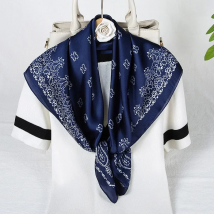 Fashion Paisley Print Kerchief Women Hair Scarf Silk Headband Bandana Head Scarves Female 70*70cm