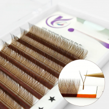 LAKANAKU High Quality YY Brown Lashes Premium Matte Individual Eyelash Faux Mink Y Volume Trays