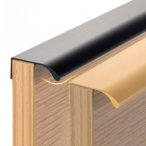 KAK Black Hidden Cabinet Handles Aluminum Alloy Kitchen Handles Cupboard Door Pulls Drawer Knobs Long Furniture Handle Hardware