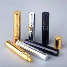 100Pieces/Lot 10ML Portable UV Glass Refillable Perfume Bottle With Aluminum Atomizer Spray Bottles Sample Empty Containers