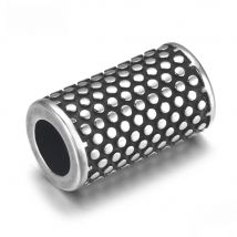 Stainless Steel Tube Beads Dots Hole 6mm Cylinder Bead for Bracelet Slider DIY Accessories Jewelry Making Supplies