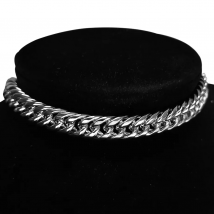 Men's Thick Cuban Link Choker Necklaces Male Silver Color Stainless Steel Rapper Neck Chains for Women Men Hip Hop Jewelry Gift