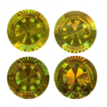 100pcs 20x20mm Circle Original Genuine Anti-fake Warranty VOID Security Seal 3D Golden Holographic Serial Number Sticker Label
