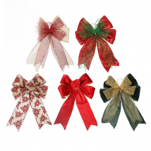 2/5pcs 35cm×28cm Christmas Decorative Bowknot Home Decorative Christmas Tree Pendant Christmas Bowknot DIY Decorative Supplies