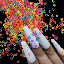 Mix Fluorescence Plum Flower Sequins For Nail Design Sparkly Glitter Flakes Nail Art Decorations Gel Polish Manicure Accessories