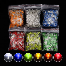 3mm LED Diode F3 Assorted Kit White Green Red Blue Yellow Orange Pink Purple Warm White DIY Light Emitting Diode