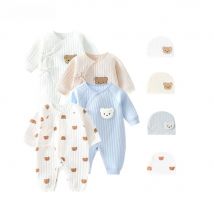 Somenie Boys Girls Bodysuit Newborn Winter Onesie Clothes Cotton Toddler Home Wear  0-6M Thickened Spring and Autumn Clothing