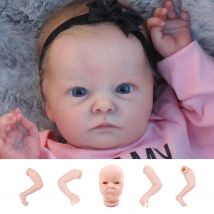 Witdiy Tink 40 cm/15,75 Zoll neue leere Vinyl-Reborn-Puppe, unbemaltes Baby-Set/Geben Sie 2 Geschenke