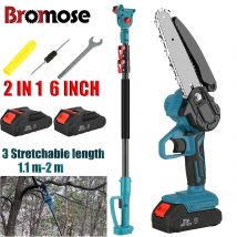 Bromose 6 pollici ramo alto sega da giardino potatura utensile elettrico senza spazzole palo telescopico motosega elettrica per Makita 21V batteria pin