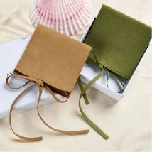 50Pcs New Bulk Microfiber Bag Earring Necklace Organizer with Compartment Custom Logo Wedding Gift Ring Cosmetic Packaging Pouch