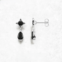 Ear Studs Black Water Drop Europe Magical Jewerly For Women Summer New Graphic Design Vintage Gift In 925 Sterling Silver