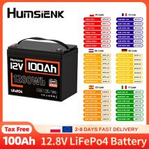 Akumulator HumsiENK 12V 100Ah LiFePO4 z wbudowanym BMS 100A, 8000 cykli, do kampera/motoru trollingowego/wózka golfowego/kempingu/2 lata gwarancji/UL 1973