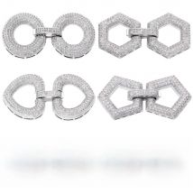 Juya 18K Real Gold Plated New Connector Fastener Closure Lock Clasps Accessories For DIY Needlework Gems Pearls Jewelry Making