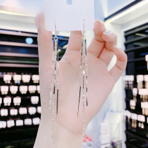 Rimiut Long Temperament Tassel Rhinestone Earrings Women Fashion Earrings Earrings Wedding Party Jewelry for Women Fine Jewelry