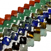 100% Natural Faceted Flower Spacer Beads Lapis Turquoise Labradorite Agate For Jewelry Making DIY Bracelet Necklace Charms 12MM