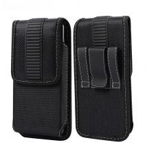 FULAIKATE High-grade Phone Bag for iPhone 13 Pro Max Durable Cloth Hanging Waist Leather Case for Mobile Cellphone Men's Pouch