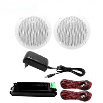 Herdio 2PCS 160W 4'' Waterproof Built In Digital Class Amplifier Bluetooth Compatible Ceiling Marine Speaker For Boat Bathroom