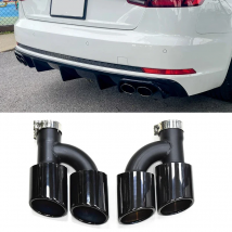 2pcs/set 304 Stainless Steel Car Rear Exhaust Tip For Audi A4 A5 A6 A7 Up To S4 S5 S6 S7 Exhaust Muffler Tip 58mm Inlet Nozzle