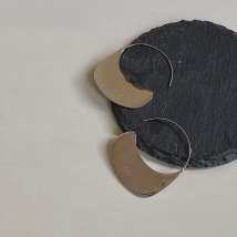 QMCOCO Vintage Simple Silver Color Exaggerated Hoop Earring New Irregular Half-Turn Earrings For Gilr Punk Party Accessories