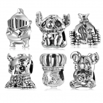 JIUHAO Authentic 100% 925 Sterling Silver Egyptian Culture Series Beads Pirate Gothic Halloween Fit Original Charms Bracelet