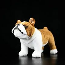28x19cm New Bulldog Plush Toy Simulation High Fidelity Bull Terrier Plushie Dogs Lifelike Soft Stuffed Animals Doll Kawai Gift
