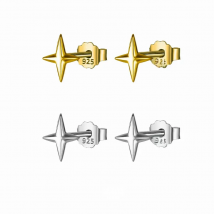 KAMIRA 925 Sterling Silver Minimalist Radiance Star Gold Mini Stud Earrings for Women Chic Ear Bone Piercing Party Fine Jewelry