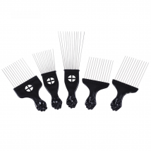 Salon Use Black Metal African American Pick Comb Hair Combs Afro Hair Comb For Hairdressing Styling Tool