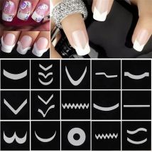 French Manicure DIY Nail Art Tips Guides Stickers Stencil Strip Women Decoration Decals