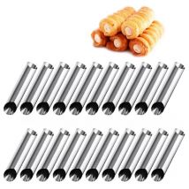 Cannoli Tubes Stainless Steel Cream Horn Molds Non-Stick Cannoli Forms Conical Tube Cone Dessert Pastry Roll Baking Mold