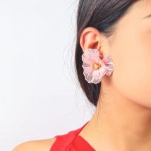 Handgemachte Blumen hohle bunte Ohr stecker, mehr schicht ige süße und luxuriöse Ohrringe, Schmuck für Bankette und Einkaufen