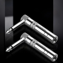 YONGWEI 6.35mm Mono Metal Bend Plug Nickel Plated Electric Guitar microphone Connection Musical Instrument Acce 90° Plug adapter