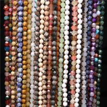 6-10mm Round Faceted Agat Stone Beads Natural Jaspers Faceted Gems Loose Beads for Jewelry Making DIY Bracelet Accessories 15.5"