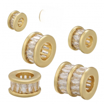 ZHUKOU 2.5/4/4.5/8.5mm classic beads for bracelets Cubic Zirconia beads for jewelry making cylindrical beads accessories VZ327