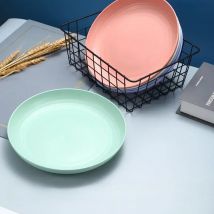 5 PCS Nordic Wheat Straw Plate Fruit Plate Vegetable Plate Plastic Bone Spitting Plate Dry Fruit Plate Tableware Large Plate