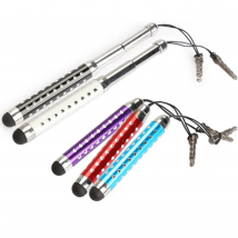 1Pc Capacitive Touch Screen Stylus Pen Retractable Three-tier With Rhinestone for Smart Cell Phone Tablet PC Accessories