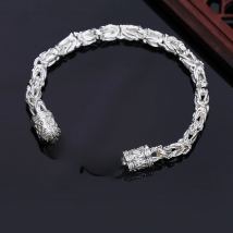 Silver color chain exquisite twisted bracelet fashion charm chain women men solid wedding cute simple models jewelry , H207