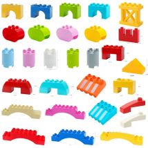 Big Building Blocks Model Castle House Accessories Room Roof Tiles Bulk Bridge Military Compatible With Bricks Children DIY Toys