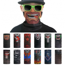 Outdoor 3D Skull Bandana Halloween Seamless Tube Balaclava Riding Face Mask Tactics Magic Scarf Headband for Man Neck Gaiter