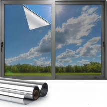 Window Privacy Film One Way Daytime Privacy Self-adhesive Vinyl Sun Blocking Anti UV Reflective Window Tint for Home and Office