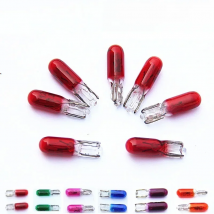 10Pcs T5 Amber blue green red purple pink warm white 1.2W 194 501 Halogen Bulb Side Wedges Car Light Source Instrument Lamp
